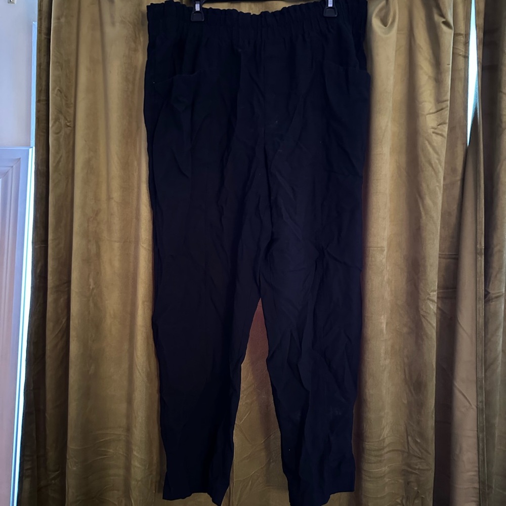 Black flare Pants with ruffled waist band